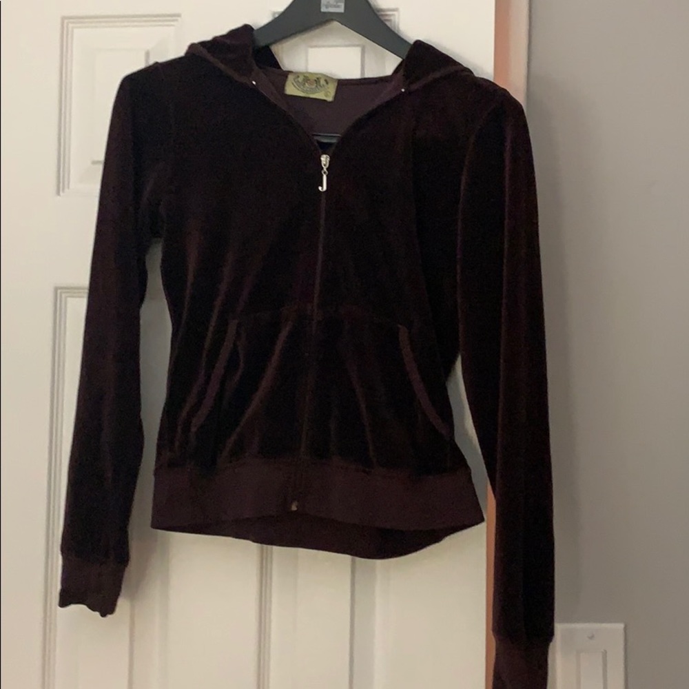 Juicy Couture Burgundy Velvet Hoody